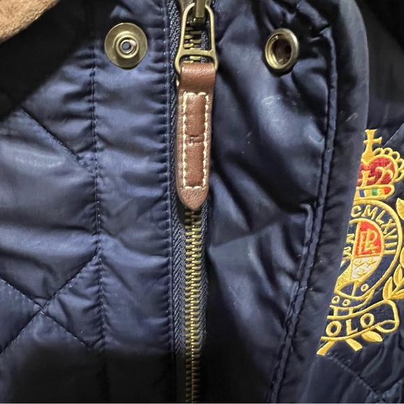 Polo by Ralph Lauren Blue Quilted Jacket with Gold Crest - Picture 9 of 9